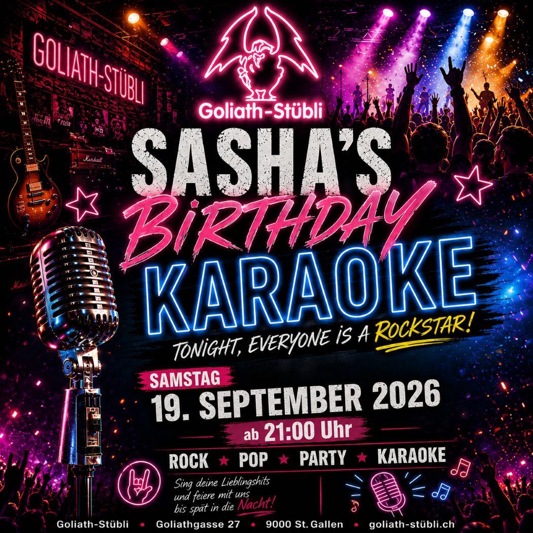 Sasha’s Birthday Karaoke 2026 (Quadrat)
