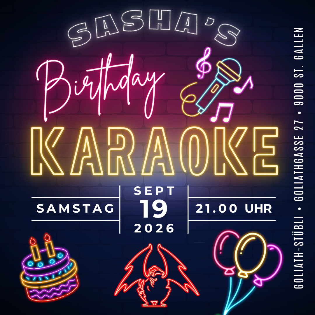 Sasha’s Birthday Karaoke 2026 – Quadrat