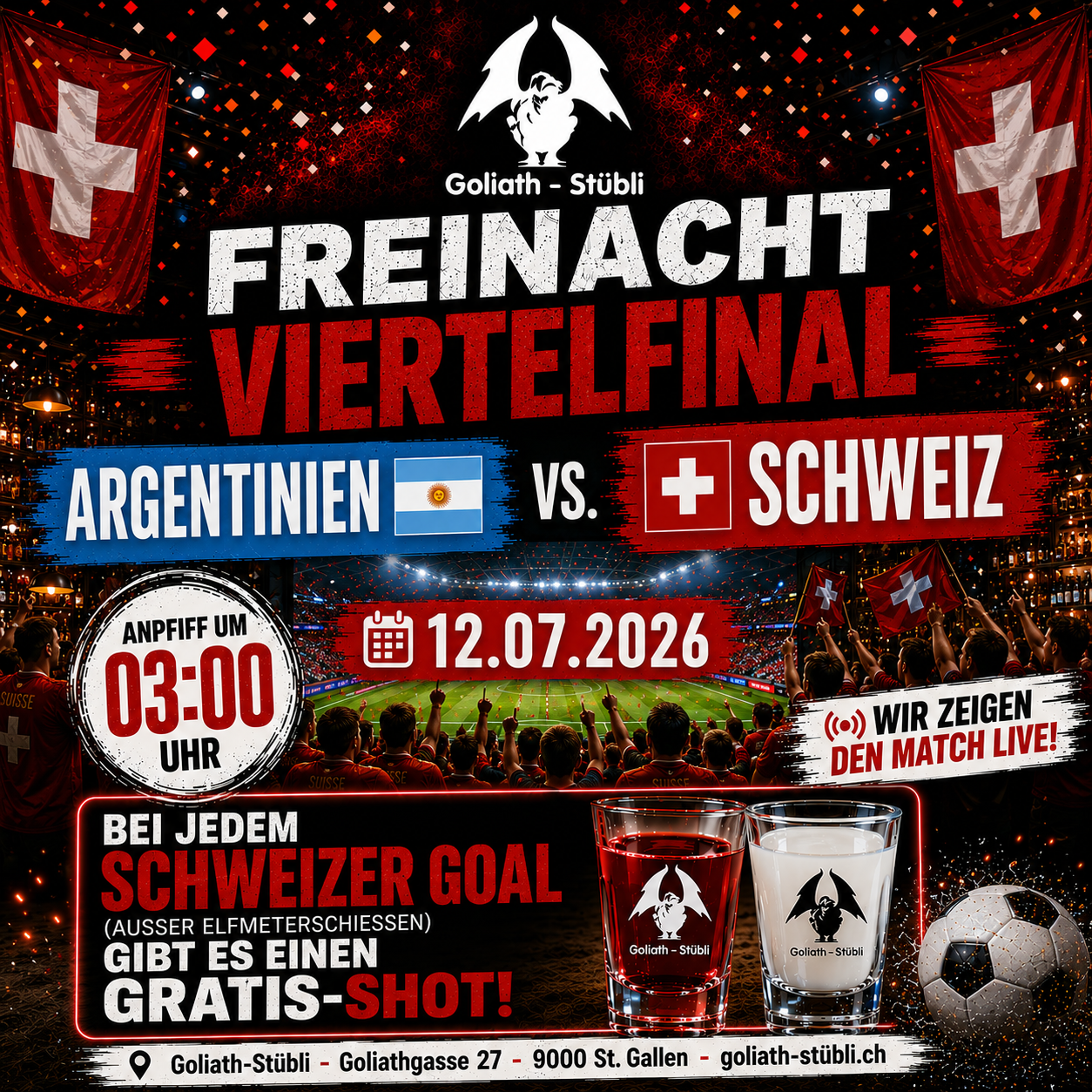 Viertelfinale Argentinien-Schweiz (Quadrat)
